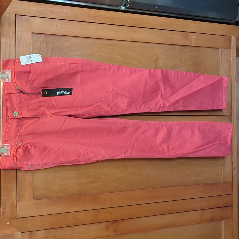 New Buffalo David Bitton Gibson Mid Rise Skinny Leg Coral Ember Color Jean 8/29